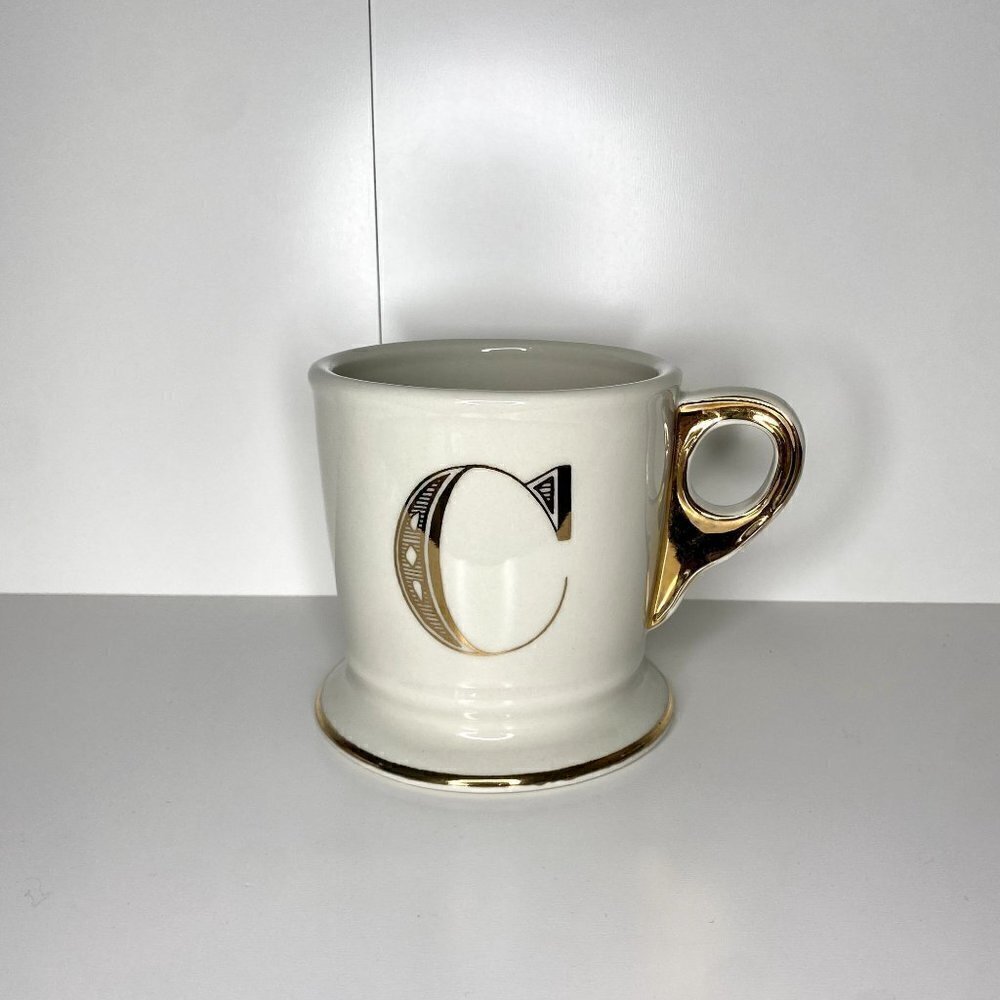 Anthropologie C Monogram Gold Coffee Cup - Picture 8 of 8